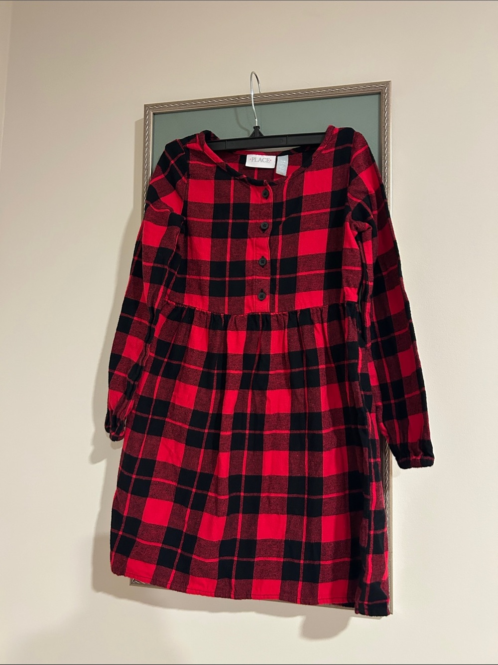 Place Red & Black Plaid Button-Front Casual Dress